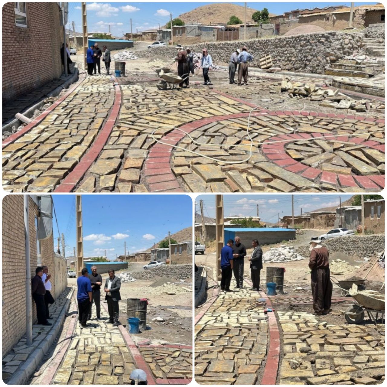 🛑 اجرای پروژه سنگ‌فرش معابر در روستای حاجی غلده پیرانشهر